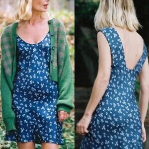 Ciao Lucia Blue Floral Mini Dress